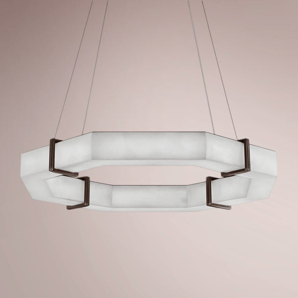 Calvex Polygon Alabaster Chandelier