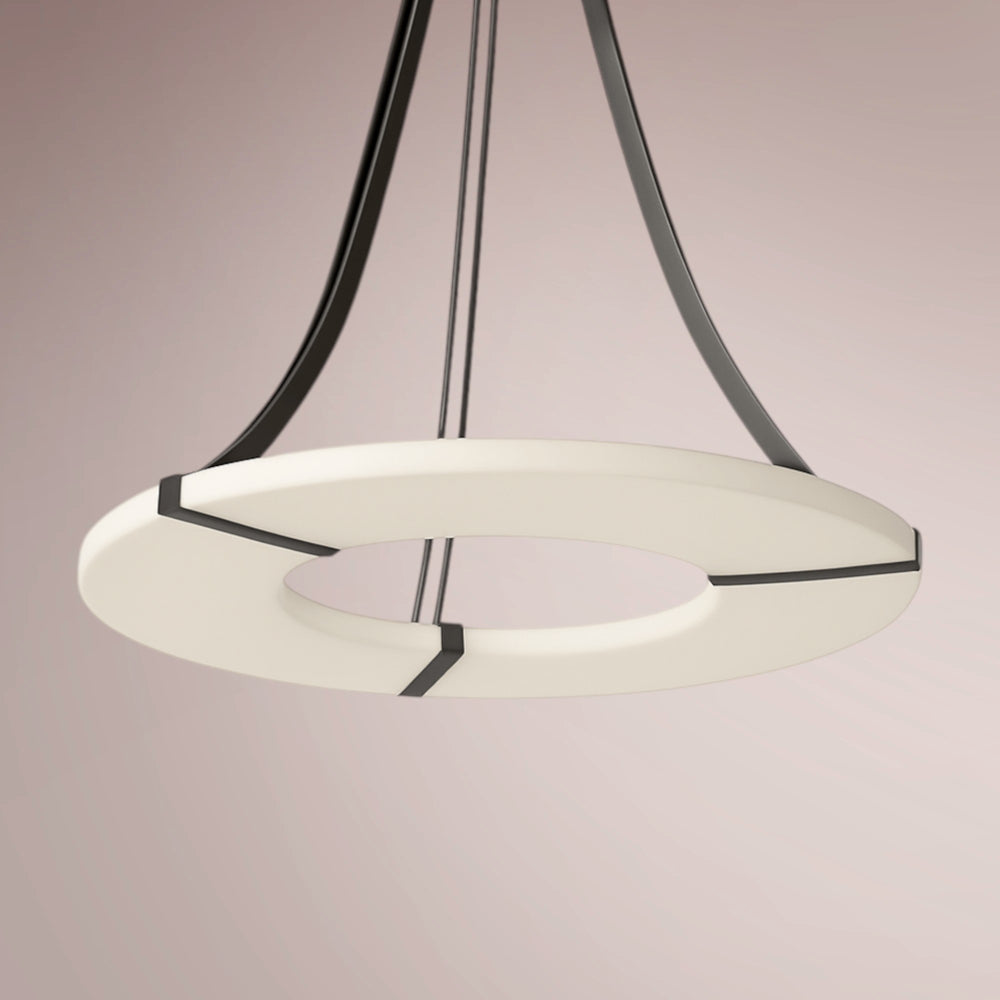 Kirev Segmented Alabaster Halo Chandelier