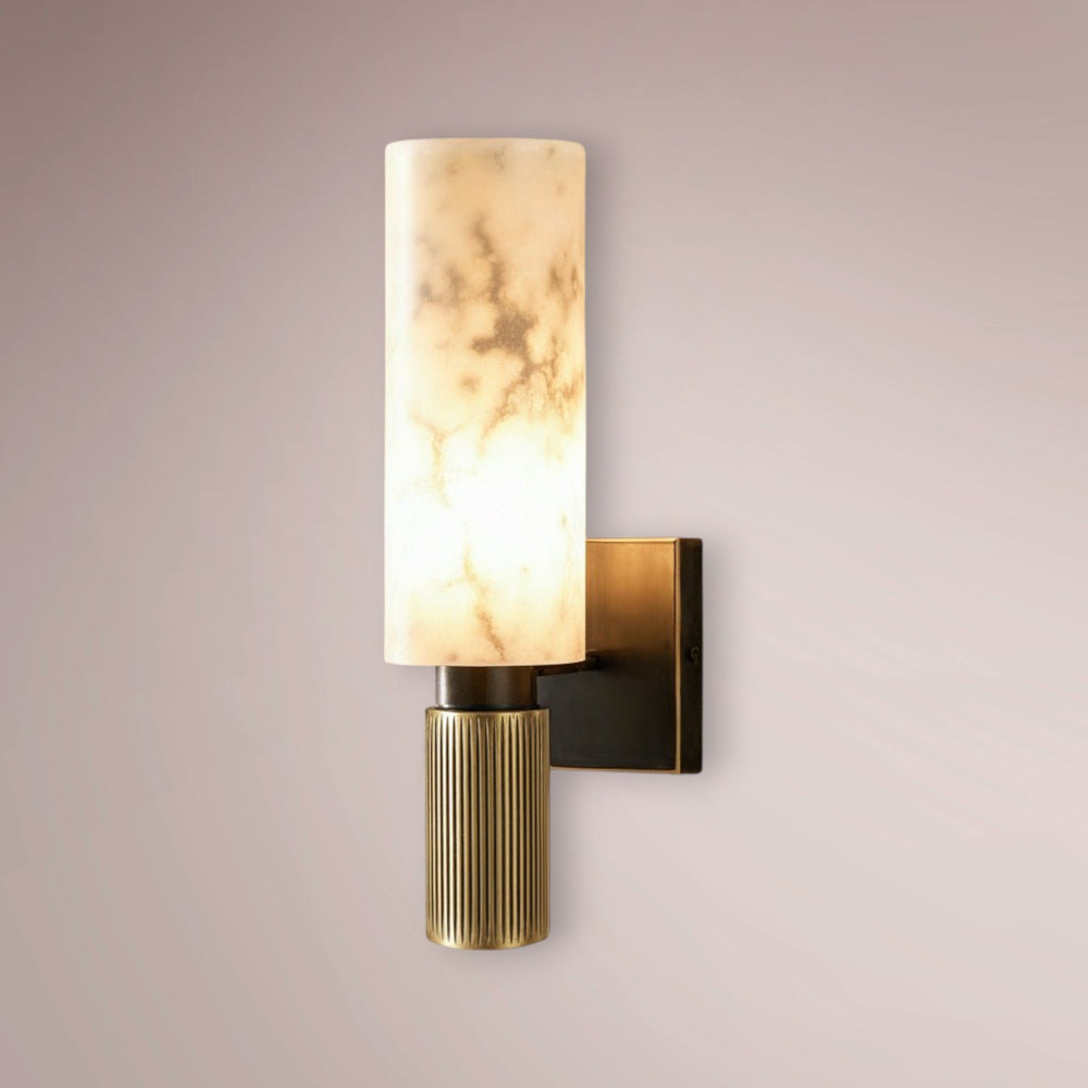 Aurex Column Alabaster Sconce