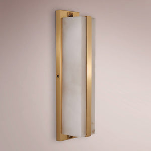 Framed Alabaster Column Sconce
