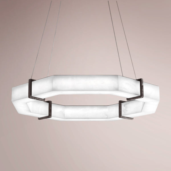 Calvex Polygon Alabaster Chandelier