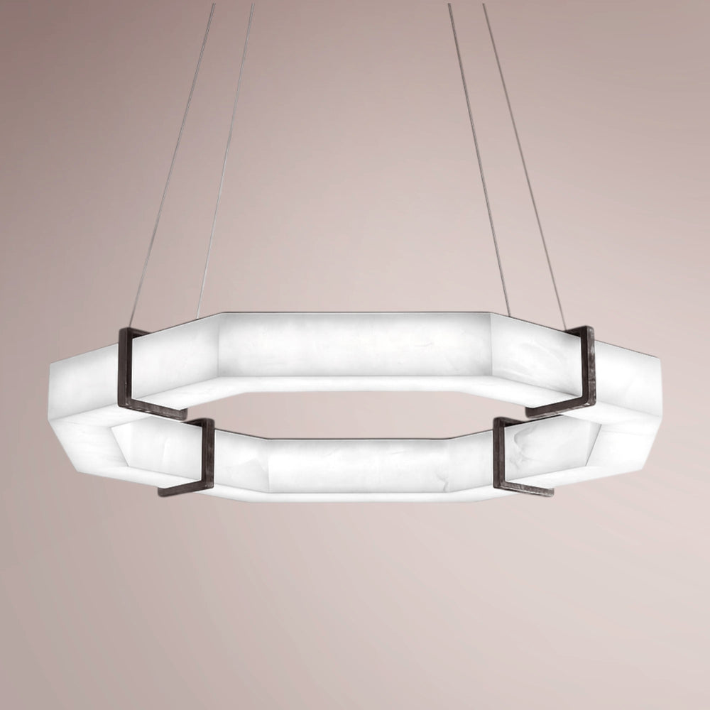 Calvex Polygon Alabaster Chandelier