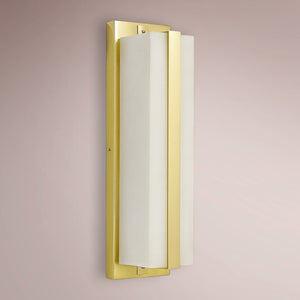 Framed Alabaster Column Sconce
