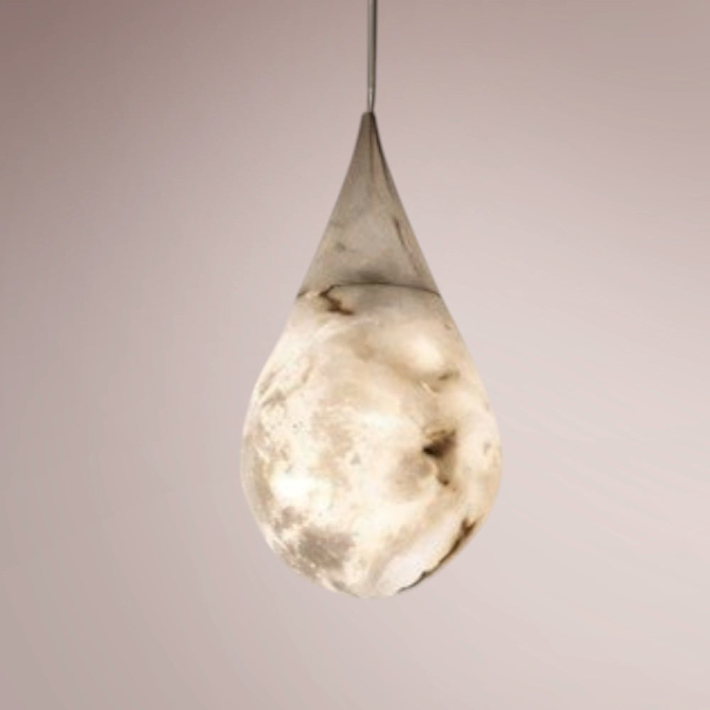 Velix Sculpted Drop Alabaster Pendant