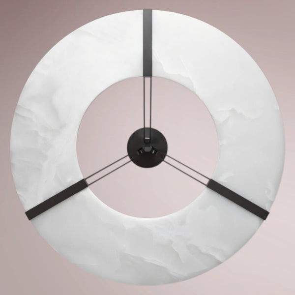 Kirev Segmented Alabaster Halo Chandelier