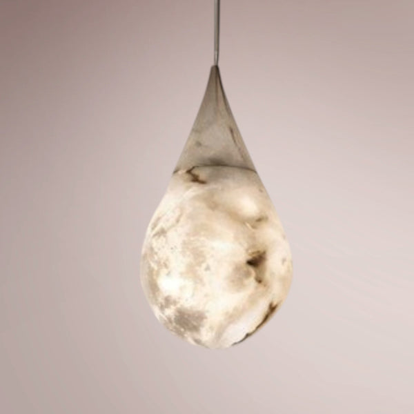 Velix Sculpted Drop Alabaster Pendant