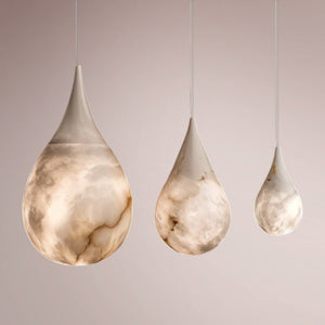 Velix Sculpted Drop Alabaster Pendant