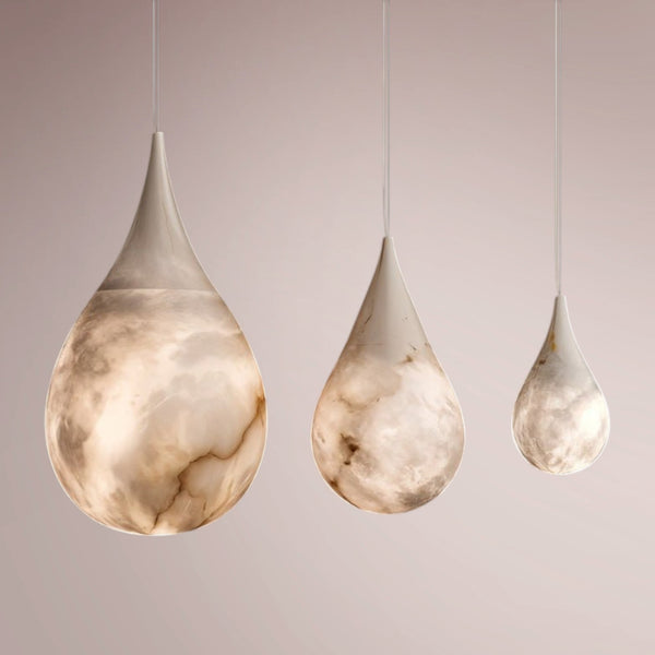 Velix Sculpted Drop Alabaster Pendant