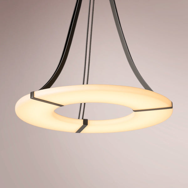 Kirev Segmented Alabaster Halo Chandelier