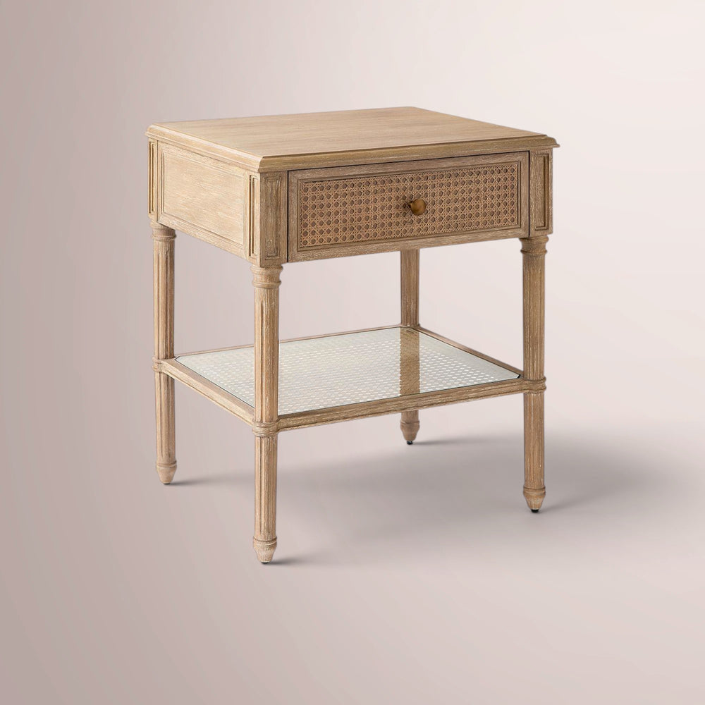 Harbourn Cane 1-Drawer Nightstand