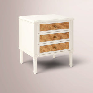 Harbourn Cane 3-Drawer Nightstand