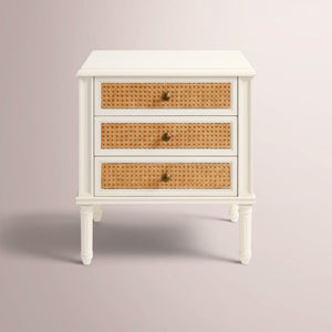 Harbourn Cane 3-Drawer Nightstand