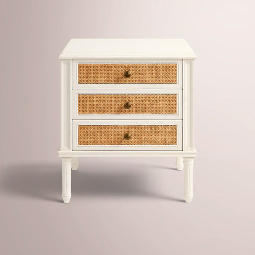 Harbourn Cane 3-Drawer Nightstand