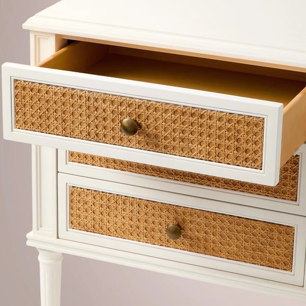Harbourn Cane 3-Drawer Nightstand