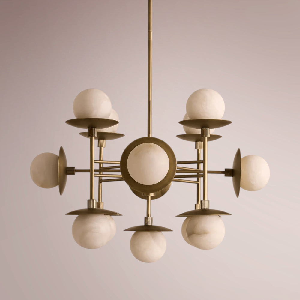 Drexel Radial Globe Alabaster Chandelier