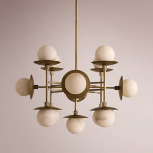Drexel Radial Globe Alabaster Chandelier