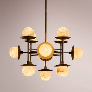 Drexel Radial Globe Alabaster Chandelier