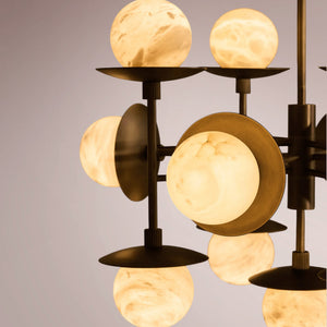 Drexel Radial Globe Alabaster Chandelier