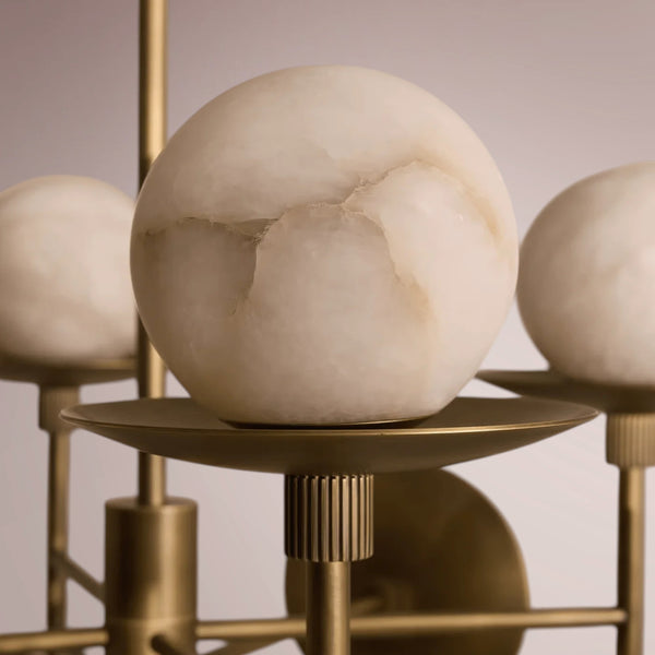 Drexel Radial Globe Alabaster Chandelier
