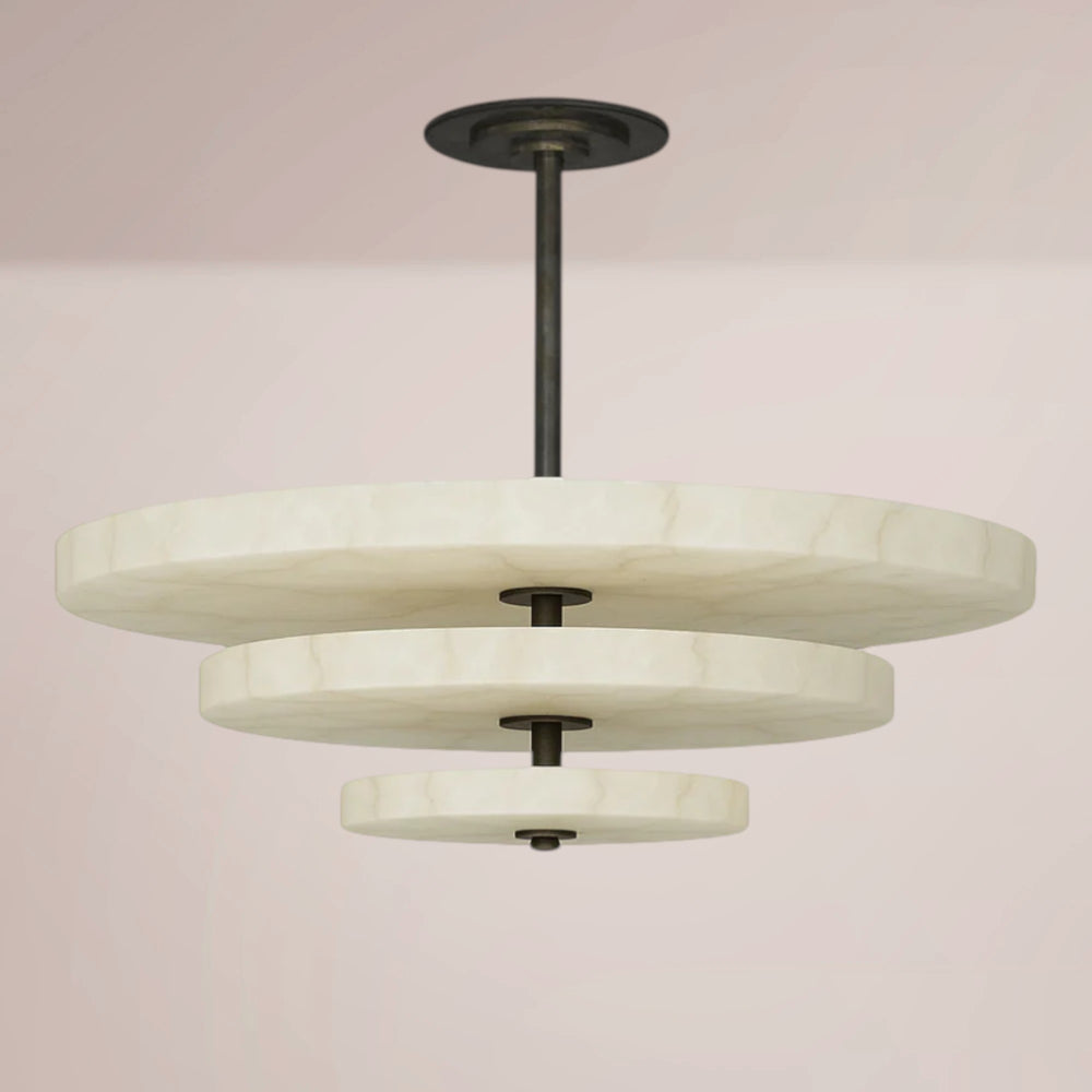 Orric Tiered Disc Alabaster Chandelier