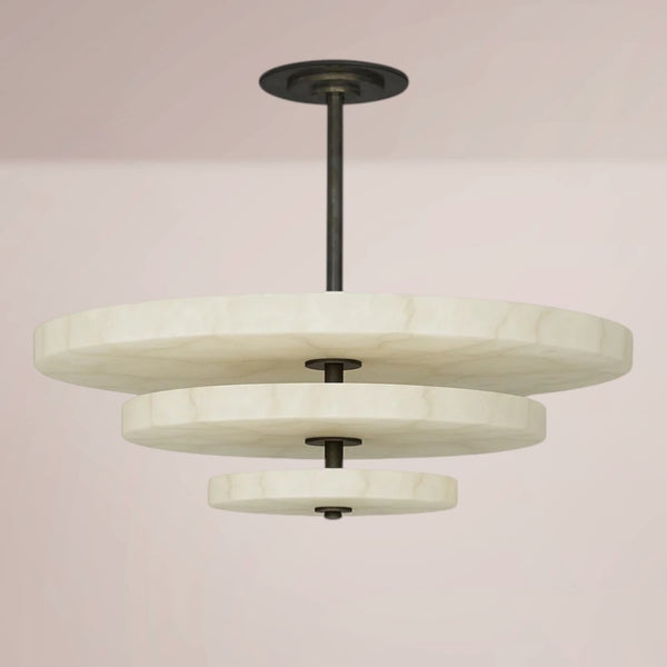 Orric Tiered Disc Alabaster Chandelier