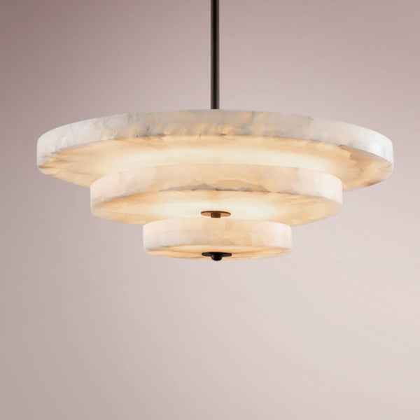 Orric Tiered Disc Alabaster Chandelier