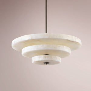 Orric Tiered Disc Alabaster Chandelier