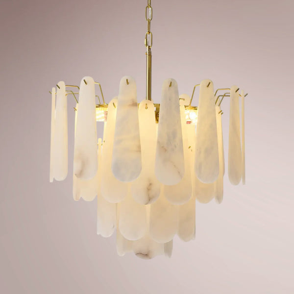 Calvora Alabaster Round Chandelier