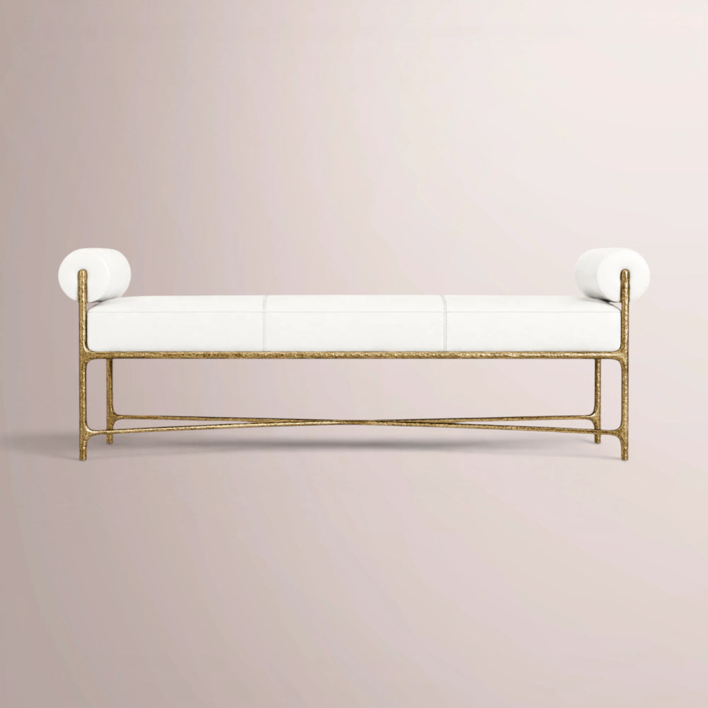 Calix Series Fabric Double-Bolster End-of-Bed Bench