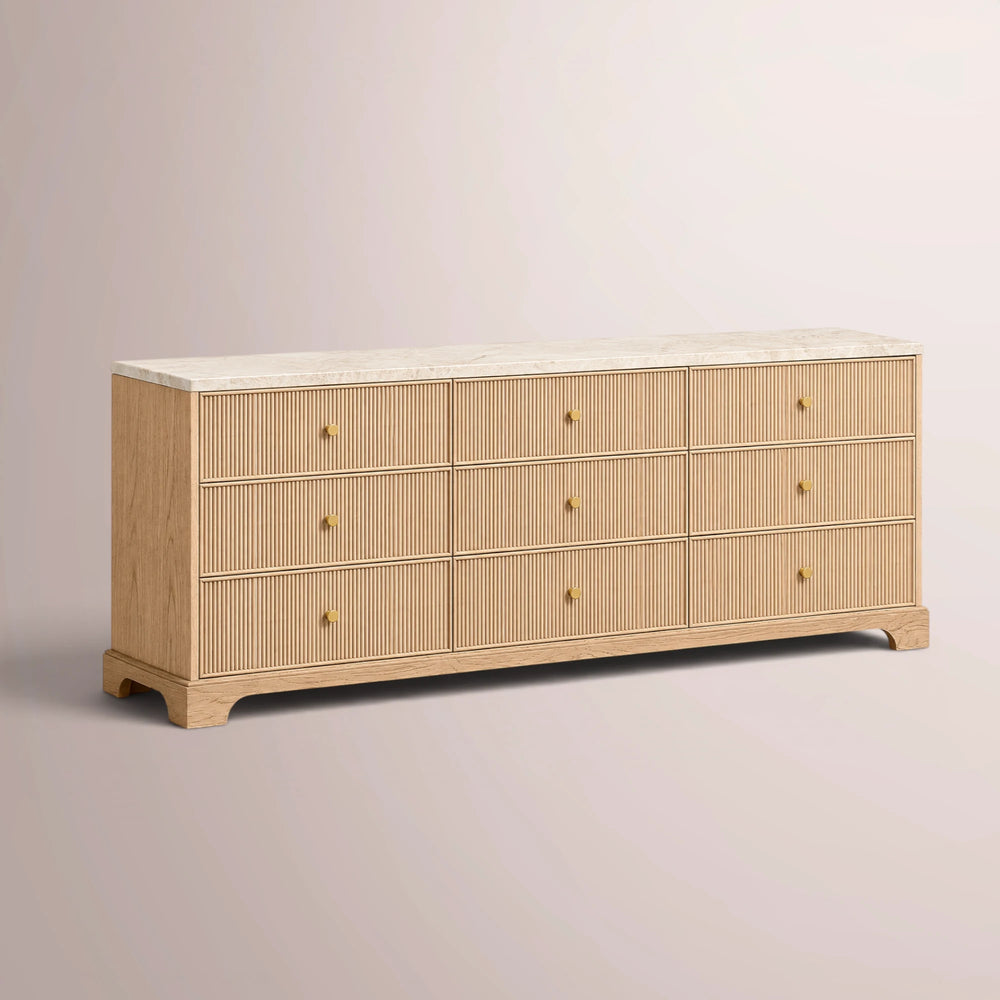 Celestine Emperador Reeded Drawer Dresser