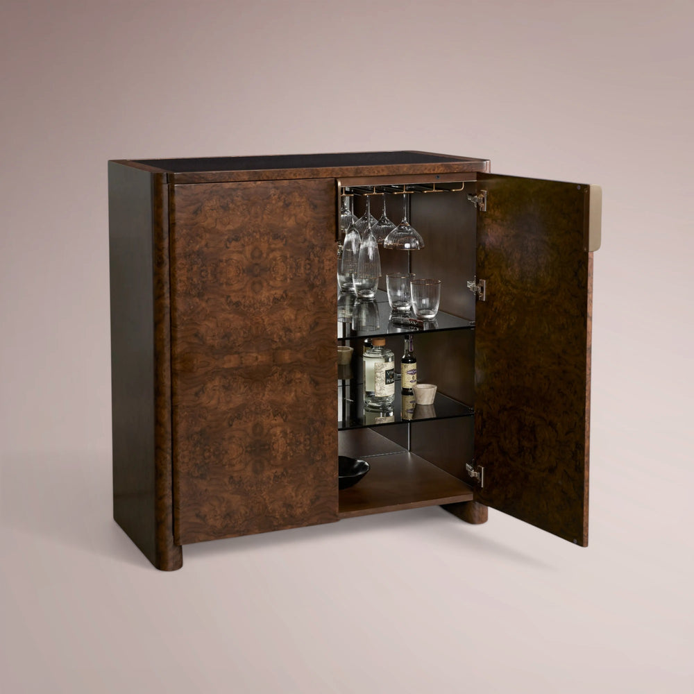 Marcell Burl Bar Cabinet