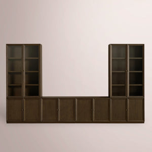 Noren Modular Glass Media Cabinet Set