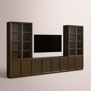 Noren Modular Glass Media Cabinet Set