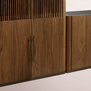 Pollen Modular Reeded Media Cabinet Set With Drawers