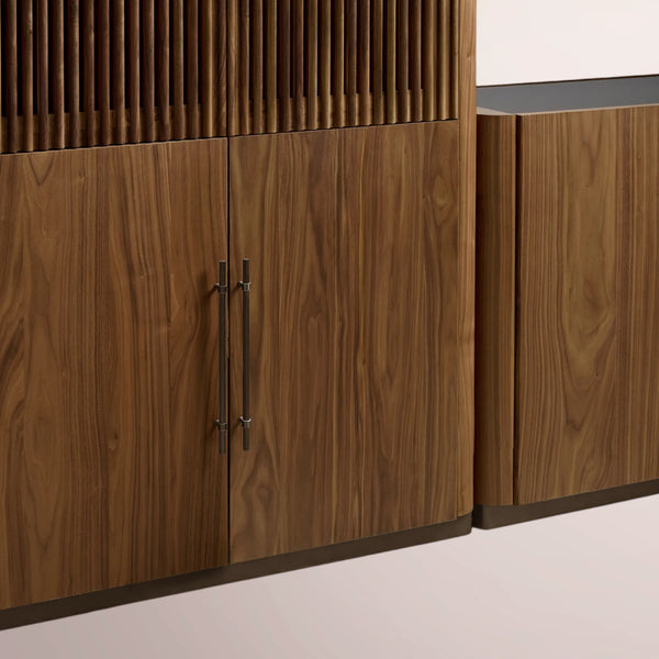 Pollen Modular Reeded Media Cabinet Set With Drawers
