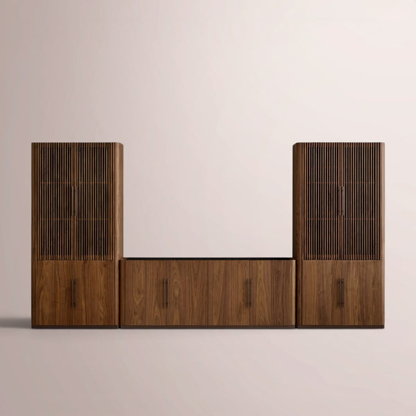 Pollen Modular Reeded Media Cabinet Set