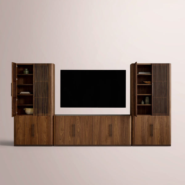 Pollen Modular Reeded Media Cabinet Set