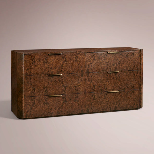 Marcell Burl Six-Drawer Dresser