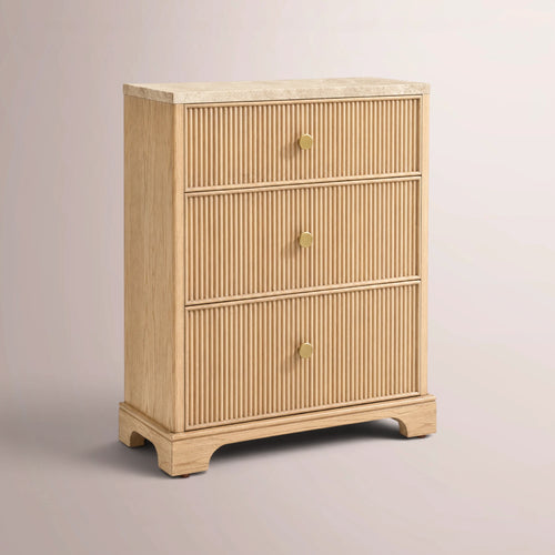 Celestine Emperador Reeded Closed Nightstand