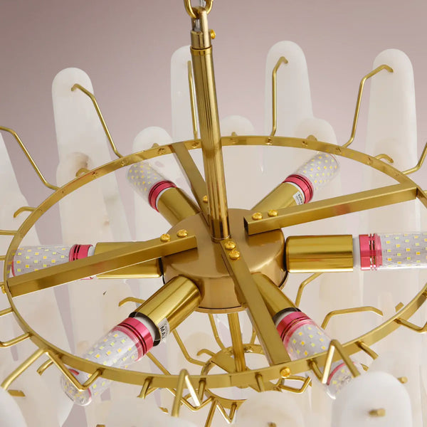 Calvora Alabaster Round Chandelier
