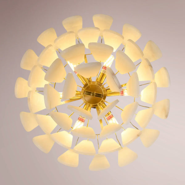 Calvora Alabaster Round Chandelier