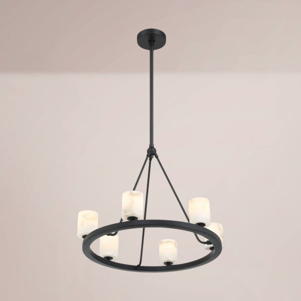 Elvora Ringed Alabaster Chandelier