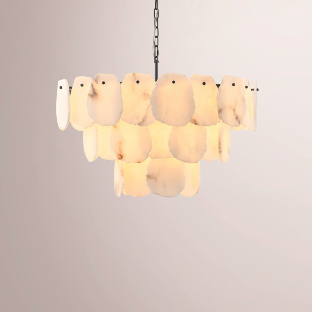 Oras Multi-Tier Round Alabaster Chandelier