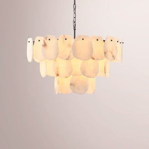 Oras Multi-Tier Round Alabaster Chandelier