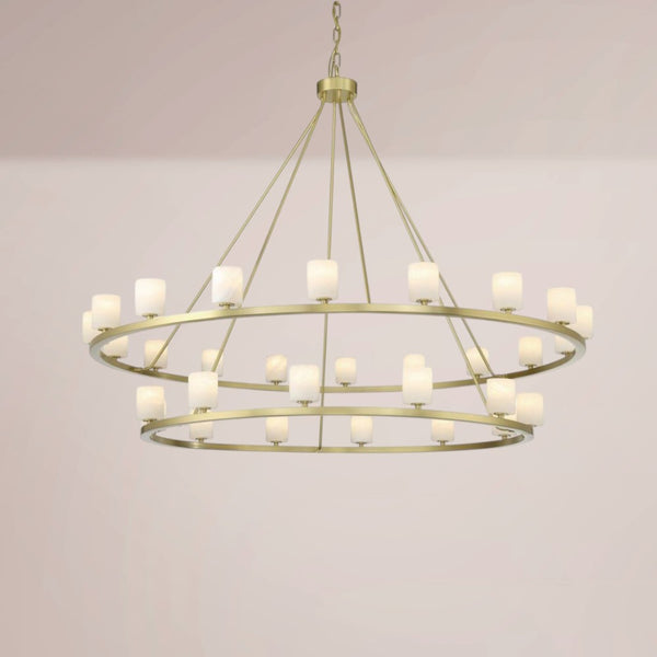 Elvora Double Ringed Alabaster Chandelier