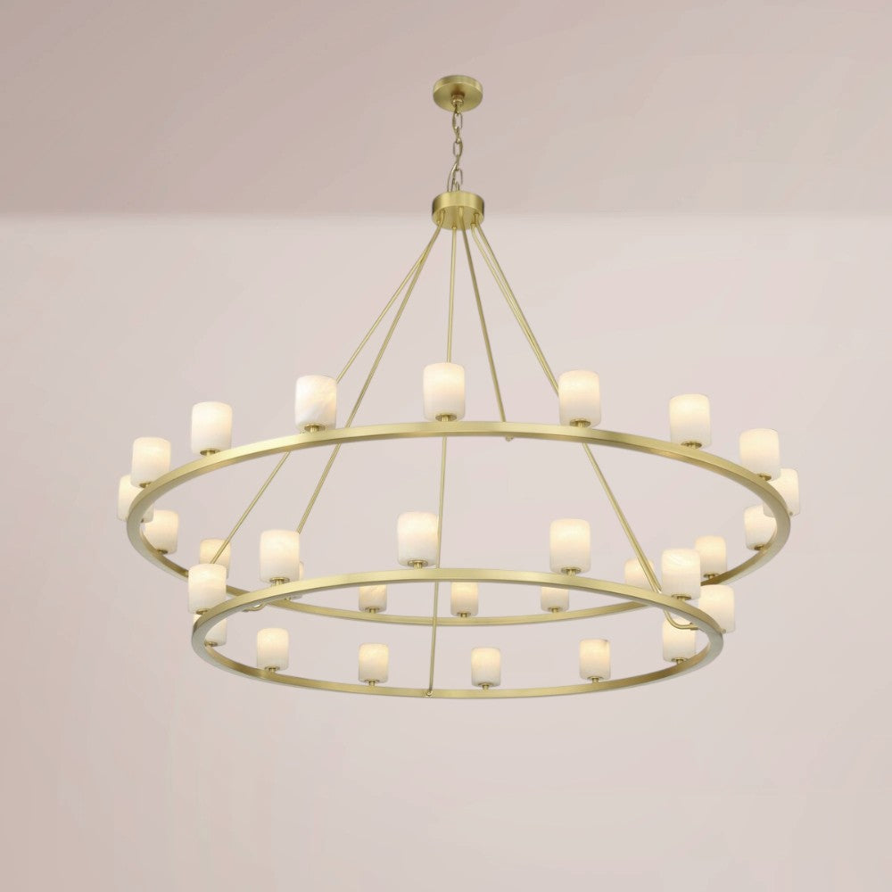 Elvora Double Ringed Alabaster Chandelier