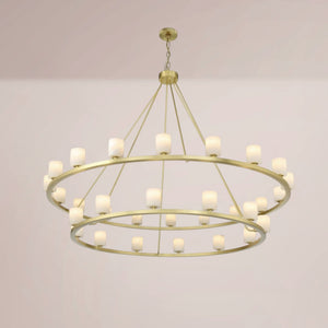 Elvora Double Ringed Alabaster Chandelier