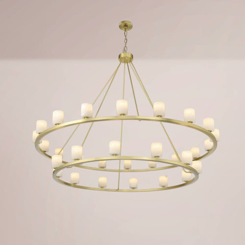 Elvora Double Ringed Alabaster Chandelier