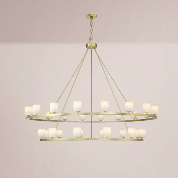 Elvora Double Ringed Alabaster Chandelier
