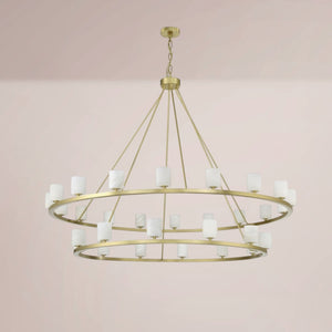 Elvora Double Ringed Alabaster Chandelier